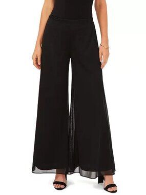 MSK Women's Mesh Wide Leg Black Pants Size 1X
